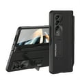 thumbnail image 1 of ELEHOLD for Samsung Galaxy Z Fold 3 Rugged Case,Premium Leather with Hinge Protection Screen Protector Complimentary Stylus Foldable Bracket Kickstand Shockproof Case for Samsung Z Fold 3,Black, 1 of 8