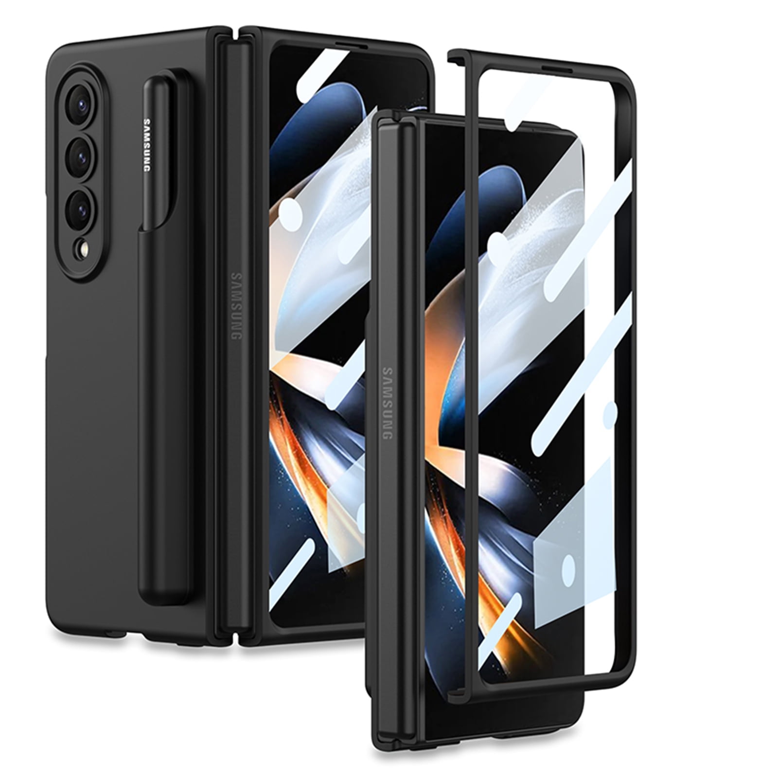  Viaotaily Samsung Galaxy Z Fold 4 Case with Card Holder & Hinge  Protection & Slide Camera Lens Cover & Screen Protector, Durable Sturdy  Phone Case for Samsung Galaxy Z Fold 4