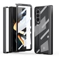 thumbnail image 1 of ELEHOLD for Samsung Galaxy Z Fold 4 Full Body Clear Case with Built-in Screen Protector Transparent Luxury Plating Shockproof Hinge Protection Case for Samsung Z Fold 4 2022,Black, 1 of 7