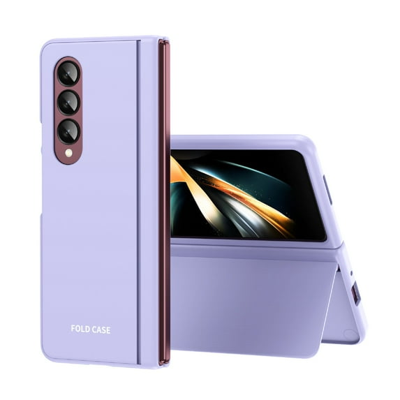ELEHOLD for Samsung Galaxy Z Fold 4 Skin Feeling Case, Integrated Magnetic Suction Invisible Bracket Comfortable PC Anti-Drop Protection Shockproof Slim Fit Case for ZFold4 7.6 inch,Lavender
