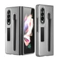 thumbnail image 1 of ELEHOLD for Samsung Galaxy Z Fold 4 Slim Case with S Pen Pocket, Built-in Magnetic-Absorbing Invisible Kickstand PU Leather Plastic Bumper Screen Camera Protection Shockproof Case for ZFold 4, Silver, 1 of 8