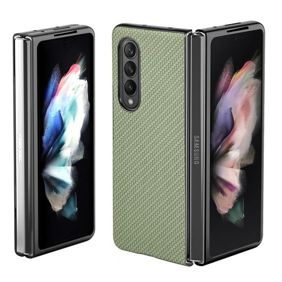 ELEHOLD for Samsung Galaxy Z Fold 4 Slim Folding Case Fiber Pattern Full Body Protection Shockproof Anti-Fingerprint Anti-Scratch Protective Case for Galaxy Z Fold 4 5G 2022, Green