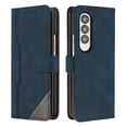 thumbnail image 1 of ELEHOLD for Samsung Galaxy Z Fold 4 Wallet Case, Business Style Flip Folio Case, Card Holders Magnetic Clasp Shockproof Slim Leather Wallet Case Cover for Men Women,Blue, 1 of 7