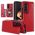 thumbnail image 1 of ELEHOLD for Samsung Galaxy Z Fold 4 Wallet Case,Luxury Flip Folio PU Leather Card Slots Kickstand Heavy Duty Shockproof Protective Phone Case for Samsung Galaxy Z Fold 4,Red, 1 of 8