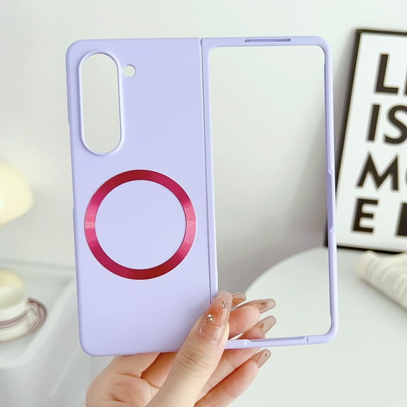 ELEHOLD for Samsung Galaxy Z Fold 5 Case, Skin-Touch Slim Lightweight Case Compatible with MagSafe Magnetic Wireless Charging Shockproof Protective Cover for Samsung Z Fold 5 2023, Purple