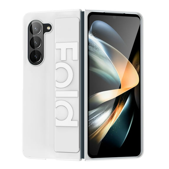 ELEHOLD for Samsung Galaxy Z Fold 5 Case with Strap, Z Fold 5 Case with Elastic Non-Slip Wristband Shockproof Hard PC Cover for Samsung Galaxy Z Fold 5 2023,White