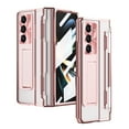 thumbnail image 1 of ELEHOLD for Samsung Galaxy Z Fold 5 Case,Transparent Clear Back Cover Hinge Protection with Foldable Kickstand Built-in Screen Protector Shockproof Full Body Case for Samsung Z Fold 5 2023,Rosegold, 1 of 7
