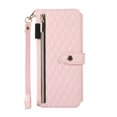 thumbnail image 1 of ELEHOLD for Samsung Galaxy Z Fold 5 Case with Wrist Strap, Luxury Shockproof Leather Wallet Case with Zipper Wallet Card Slots Magnetic Clasp Crossbody Strap for Samsung Z Fold5 2023,Pink, 1 of 8
