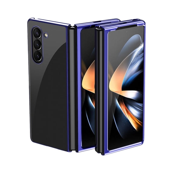 ELEHOLD for Samsung Galaxy Z Fold 5 Clear Case 2023, Electroplated Transparent Clear Cover for Samsung Z Fold 5 Crystal Clear Anti-Yellowing Shockproof Protection Cover, Royalblue