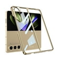thumbnail image 1 of ELEHOLD for Samsung Galaxy Z Fold 5 Clear Case with Built-in Screen Protector, Slim Crystal Clear Plating Hard PC Shockproof Anti-Scratch Full Body Protective Cover for Galaxy Z Fold5 2023,Gold, 1 of 6