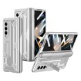 thumbnail image 1 of ELEHOLD for Samsung Galaxy Z Fold 5 Heavy Duty Case with Built-in Screen Protector Invisible Kickstand Hinge Protection Non-Slip Shockproof Full Body Rugged Case for Samsung Z Fold 5 2023, Silver, 1 of 7
