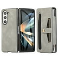 thumbnail image 1 of ELEHOLD for Samsung Galaxy Z Fold 5 Leather Case with Rotation Belt Clip & Card Holder, Built-in Screen Protecror S Pen Slot, Rugged Wallet Case with Stylus Pen for Samsung Galaxy Z Fold5,Gray, 1 of 10