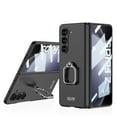 thumbnail image 1 of ELEHOLD for Samsung Galaxy Z Fold 5 Matte Case,Built-in Foldable Metal Ring Holder Shockproof Case with Built in Screen Protector Impact Resistant Ultra Slim Phone Cover for Galaxy Z Fold5,Black, 1 of 14