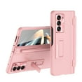thumbnail image 1 of ELEHOLD for Samsung Galaxy Z Fold 5 Rugged Case,Hybrid PU Leather PC Cover with Hinge Protection Screen Protector Stylus Pen Foldable Bracket Kickstand Shockproof Case for Samsung Z Fold 5,Pink, 1 of 11
