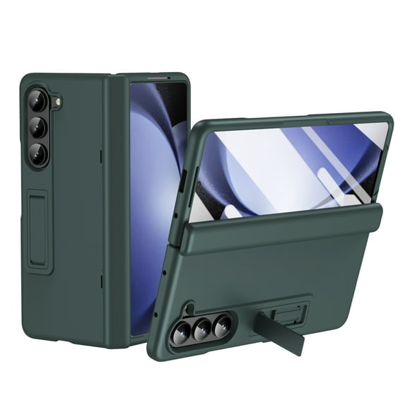 ELEHOLD for Samsung Galaxy Z Fold 5 Rugged Stand Case with Built-in HD Screen Protector Hinge Protection Foldable Bracket Kickstand Rugged Shockproof Full Body Cover for Galaxy Z Fold 5,Green