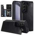 thumbnail image 1 of ELEHOLD for Samsung Galaxy Z Fold 5 Wallet Case,Luxury Flip Folio PU Leather Card Slots Kickstand Heavy Duty Shockproof Protective Phone Case for Samsung Galaxy Z Fold 5,Black, 1 of 8