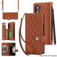 thumbnail image 1 of ELEHOLD for Samsung Galaxy Z Fold 5 Wallet Case,Luxury Premium PU Leather with Flip Card Holders Crossbody Shoulder Strap Wrist Strap Magnetic Clasp Shockproof Stand Cover for Galaxy Z Fold 5,Brown, 1 of 9