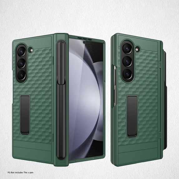 ELEHOLD for Samsung Galaxy Z Fold 6 Case with Foldable Invisible Stand,Full Body Rugged Sliding Hinge Protection Case for Samsung Galaxy Z Fold 6,Green