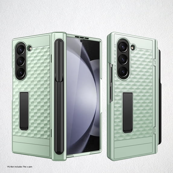 ELEHOLD for Samsung Galaxy Z Fold 6 Case with Foldable Invisible Stand,Full Body Rugged Sliding Hinge Protection Case for Samsung Galaxy Z Fold 6,Mint