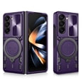 thumbnail image 1 of ELEHOLD for Samsung Galaxy Z Fold 6 Case,Military Adjustable Ring Holder Kickstand Rugged Heavy Duty Magnetic Shockproof Protective Case with Lens Protective for Samsung Galaxy Z Fold 6,Purple, 1 of 8