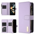 thumbnail image 1 of ELEHOLD for Samsung Galaxy Z Fold 6 Case, Soft Premium Flip Leather All-Around Coverage Card Slot Zipper Shockproof Protective Wallet Case for Women Men for Samsung Galaxy Z Fold 6,Purple, 1 of 6