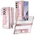 thumbnail image 1 of ELEHOLD for Samsung Galaxy Z Fold 6 Case, Ultra Slim Clear Plating Hinge Protection Pen Holder Kickstand Full Body Phone Case with Screen Protector for Samsung Galaxy Z Fold 6,Rosegold, 1 of 7
