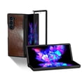 thumbnail image 1 of ELEHOLD for Samsung Galaxy Z Fold 6 Case, Ultra-Thin Luxury Leather Hinge Protection Built-in Screen Protector Hard PC Bumper Cover Shockproof Case with S Pen Holder for Samsung Galaxy Z Fold 6,Coffee, 1 of 7