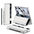 thumbnail image 1 of ELEHOLD for Samsung Galaxy Z Fold 7 Case,Luxury Business Leather Flip Kickstand Full Body Protection Shockproof Case with S-Pen Holder & Screen Protector for Samsung Galaxy Z Fold 7,Silver, 1 of 7