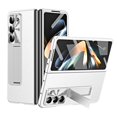 thumbnail image 1 of ELEHOLD For Samsung Galaxy Z Fold 7 Rugged Full Body Case,Premium Lychee Texture PU Leather Cover with Built-in Front Screen Protector Metal Foldable Kickstand Shockproof Phone Case , Silver, 1 of 7