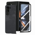thumbnail image 1 of ELEHOLD for Samsung Galaxy Z Fold5 Leather Case with Screen Protector, Vintage Premium PU Leather Case Shockproof Anti-Scratches Skin-Friendly Cover for Samsung Galaxy Z Fold5, Black, 1 of 11