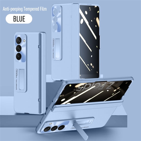 ELEHOLD for Samsung Galaxy Z Fold5 Rugged Hinge Protective Case,with Built-in Anti-Peep Screen Protector Hidden Kickstand All-Inclusive Lens Protection Shockproof Case for Samsung Z Fold5 2023,B