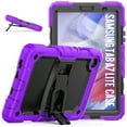 thumbnail image 1 of ELEHOLD for Samsung Tab A7 10.4 inch 2020 SM-T500 Ragged Case, Soft Silicone Hard PC Shoulder Strap Built-Kickstand Anti-Drop Shockproof Heavy Duty Protective Cover Case,Purple, 1 of 9
