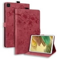 thumbnail image 1 of ELEHOLD for Samsung Tab A7 Lite 8.7 (2021) Leather Case,Embossed Flower Pattern Folio Flip Case Card Slots Kickstand Magnetic Clasp Shockproof Protective Case for Tab A7 Lite T220 / T225,Winered, 1 of 9