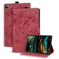 thumbnail image 1 of ELEHOLD for Samsung Tab A8 10.5" (2022) Leather Case,Embossed Flower Pattern Folio Flip Case Card Slots Kickstand Magnetic Clasp Shockproof Protective Case for Galaxy Tab A8 X200 X205 - Winered, 1 of 8