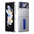 thumbnail image 1 of ELEHOLD for Samsung Z Flip 4 Case, Wireless Charging Ice Touch  Adjustable Kickstand Slim Shockproof Drop Protective Cover with Screen Protector for Samsung Z Flip 4 ,Blue, 1 of 9