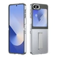 thumbnail image 1 of ELEHOLD for Samsung Z Flip 6 Case, Wireless Charging Ice Touch  Adjustable Kickstand Slim Shockproof Drop Protective Cover with Screen Protector for Samsung Z Flip 6 ,Silver, 1 of 9