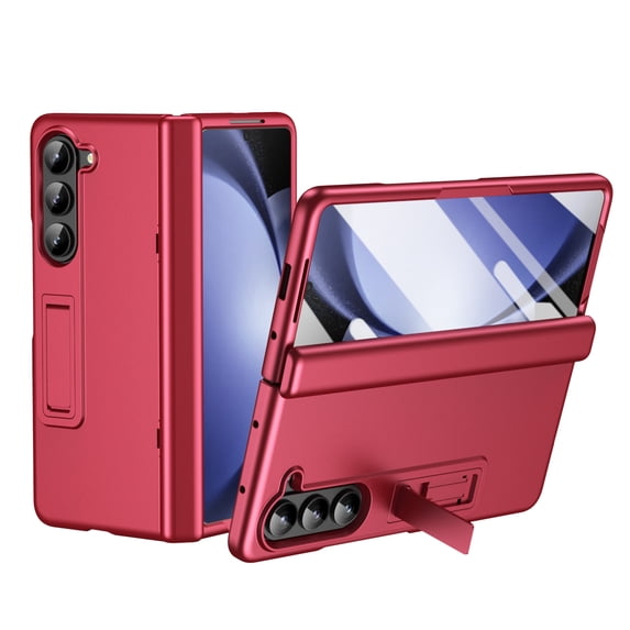 ELEHOLD for Samsung Z Fold 6 Case,Hinge Protection Invisible Kickstand Slim Anti-Scratch Shock-Absorbent Shockproof All-Inclusive Protection with Screen Protector for Samsung Z Fold 6,Red
