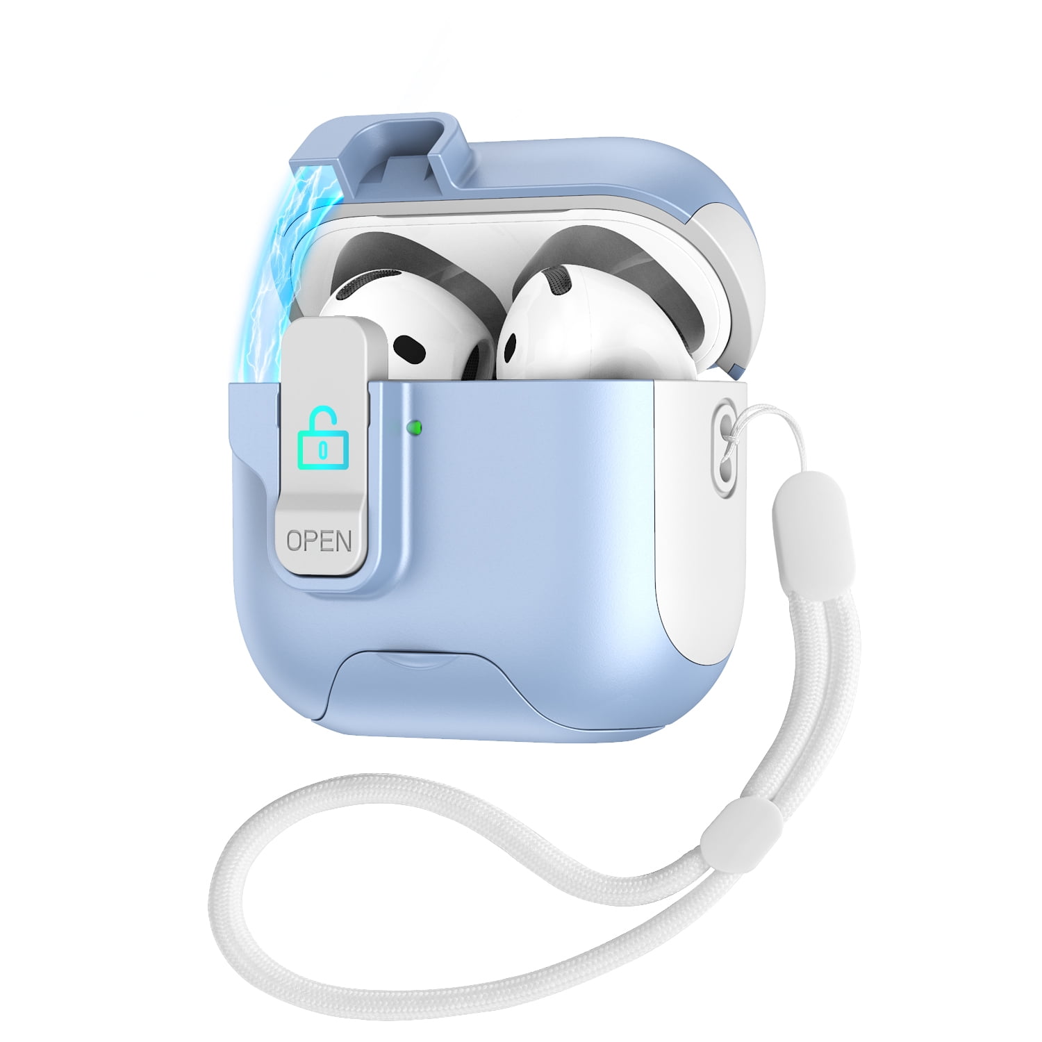 ELEHOLD Secure Lock AirPods Case with Stand For Airpods 2nd Gen / 1st ...