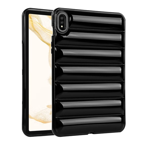 ELEHOLD Shockproof Case for Samsung Galaxy Tab S9 FE Plus'X610/X616)(, Soft Anti-Drop Cover Down Jacket Desigh Camera Protection Precise Cutouts Case Cover,Black