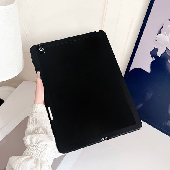 ELEHOLD Shockproof Case For iPad 9th/8th/7th Generation, 10.2 inch , Slim Lightweight Soft TPU Pen Slot Shock-Absorbent Back Durable Anti-Scratch Shell, Black