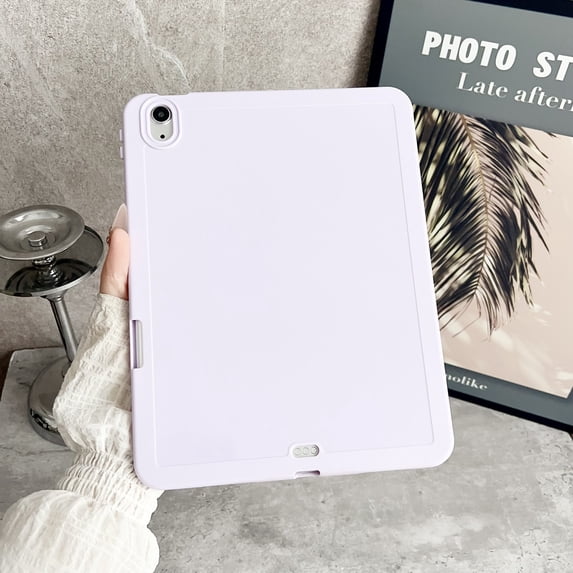 ELEHOLD Shockproof Case For iPad Air 11-inch M3 (2025) / M2 (2024), Slim Lightweight Soft TPU Pen Slot Shock-Absorbent Back Durable Anti-Scratch Shell, Purple