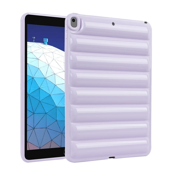 ELEHOLD Shockproof Case for iPad mini 7 (A17Pro) 2024/6th Gen, Soft Anti-Drop Cover Down Jacket Desigh Camera Protection Precise Cutouts Case Cover, Lightpurple