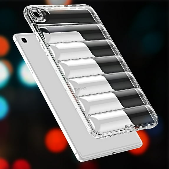 ELEHOLD Shockproof Clear Case for Samsung Tab S6 Lite 10.4" (2024/2020), Soft Clear Anti-Drop Cover Down Jacket Desigh Camera Protection Shockproof Case Cover,Clear