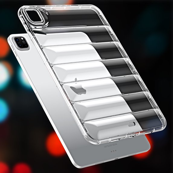 ELEHOLD Shockproof Clear Case for iPad Pro 11 Inch 2024, Soft Clear Anti-Drop Cover Down Jacket Desigh Camera Protection Shockproof Case Cover for iPad Pro 11 2024, Clear