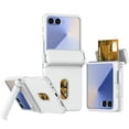thumbnail image 1 of ELEHOLD Shockproof Flip Case for Samsung Galaxy Z Flip 7 2025 with Card Holder, Anti-Scratch Hands-Free Use Spring Hinge Kickstand Foldable Stand Rugged Case ,White, 1 of 7