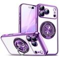 thumbnail image 1 of ELEHOLD Shockproof Magnetic Case For Apple iPhone 17 Pro Max with Built-in Grip Ring Kickstand Compatible with Mag-Safe Accessories Shock-Absorbent TPU Protective Case Cover, Purple, 1 of 10