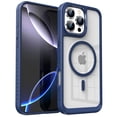 thumbnail image 1 of ELEHOLD Shockproof Magnetic Clear Case For iPhone 16 Plus, Mag-Safe Compatible, Soft TPU Bumper Drop Protection Anti-Yellow Transparent Back Shockproof Magnetic Case Cover, Royalblue, 1 of 9