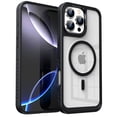 thumbnail image 1 of ELEHOLD Shockproof Magnetic Clear Case For iPhone 16 Pro, Mag-Safe Compatible, Soft TPU Bumper Drop Protection Anti-Yellow Transparent Back Shockproof Magnetic Case Cover, Black, 1 of 9