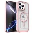 thumbnail image 1 of ELEHOLD Shockproof Magnetic Clear Case For iPhone 16 Pro, Mag-Safe Compatible, Soft TPU Bumper Drop Protection Anti-Yellow Transparent Back Shockproof Magnetic Case Cover, Pink, 1 of 9