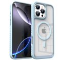 thumbnail image 1 of ELEHOLD Shockproof Magnetic Clear Case For iPhone 16 Pro, Mag-Safe Compatible, Soft TPU Bumper Drop Protection Anti-Yellow Transparent Back Shockproof Magnetic Case Cover, Lightblue, 1 of 9